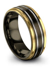 Men Promise Bands Cute Tungsten Ring Large Gunmetal Rings Couple Bands for Her - Charming Jewelers