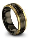 Gunmetal Wedding Bands for Lady Gunmetal Tungsten Promise Rings Ladies 8mm - Charming Jewelers