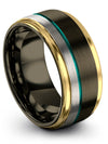 Fiance and Him Tungsten Promise Rings Sets Tungsten Bands for Husband Gunmetal - Charming Jewelers