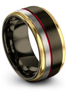 Gunmetal Wedding Rings Tungsten Ring for Woman Engraved I Love You Couple - Charming Jewelers