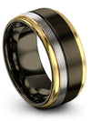 Plain Wedding Band for His and Boyfriend Plain Tungsten Band Simple Gunmetal - Charming Jewelers