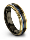 Groove Promise Band for Woman&#39;s Gunmetal Blue Tungsten Bands Gunmetal Offset - Charming Jewelers