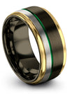 Guy Gunmetal Wedding Band Ladies Wedding Band Tungsten 10mm Her and Fiance - Charming Jewelers