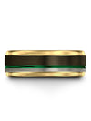 8mm Green Line Promise Band Man Unique Tungsten Rings Couple Engagement Female - Charming Jewelers