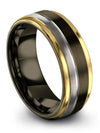 Wedding Set Ring Ladies Tungsten Wedding Ring Grey Line Gunmetal Engagement - Charming Jewelers