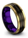 Wife and Her Matching Wedding Rings Tungsten Bands for Woman Gunmetal and Black - Charming Jewelers
