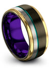 Black Line Anniversary Ring Tungsten Carbide Ring for Female Gunmetal Promise - Charming Jewelers
