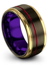 10mm 7 Year Promise Rings Tungsten Gunmetal Wedding Band Male Tungsten Bands - Charming Jewelers