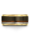 Brushed Male Wedding Bands Matching Tungsten Band for Couples 10mm Fifth - Charming Jewelers