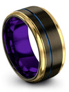 Blue Line Anniversary Ring Tungsten Carbide Ring for Female Gunmetal Promise - Charming Jewelers
