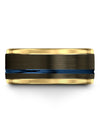 10mm Wedding Rings Men&#39;s Personalized Tungsten Bands for Male Gunmetal Simple - Charming Jewelers