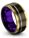 Female Bling Band Tungsten Band for Guys Brushed Gunmetal Engagement Male Ring - Charming Jewelers